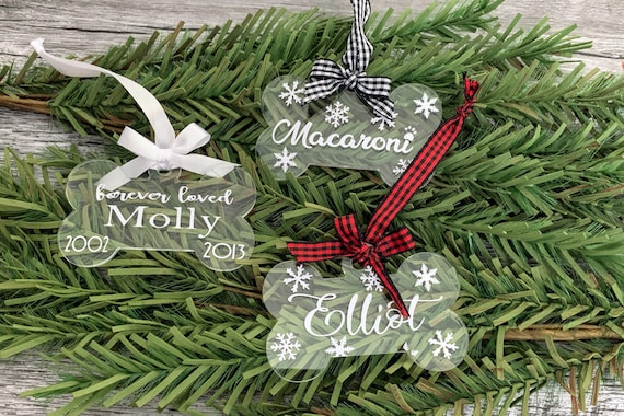 Personalized Dog Bone Ornament, Pet Memorial Gift Tag