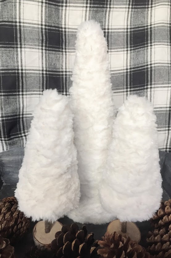 Faux Fur Trees white tree beige tree cone tree winter Etsy Italia