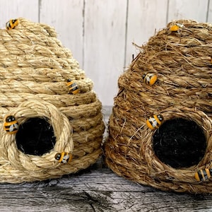 Honey Bee Hive Decor Bumble Bee Decorations Mini Jute Beehive