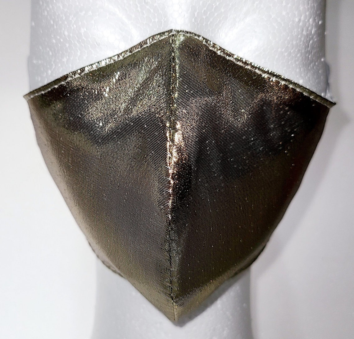 Gold Metallic Face Mask Etsy