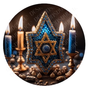 Hanukkah Sign, Wreath Sign, Metal Wreath Sign, Winter Wreath, Wreath Sign, Round Wreath Sign