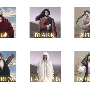 Bible Heroes New Testament Scripture Stickers set 3