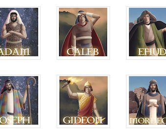 Bible Heroes Old Testament Scripture Stickers set 1