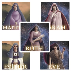 Paquete de pegatinas de heroínas bíblicas del Antiguo Testamento