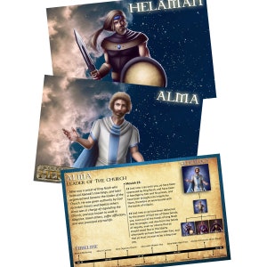 Paquete de 10 tarjetas de la línea de tiempo de los héroes del Libro de Mormón