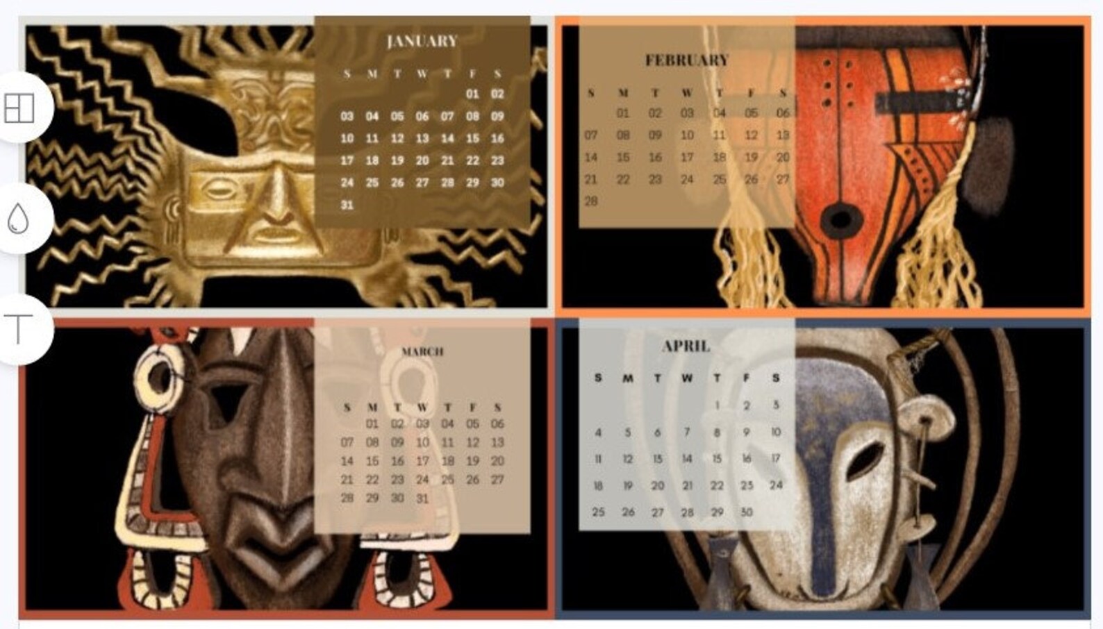 Desktop Calendar Native American Art Native Office Decor Etsy