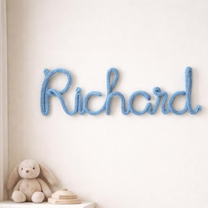 Personalized Name Sign for Nursery – Custom Crochet Wall Name – Baby Name Decor – Boho Kids Room Wall Art – Handmade Cotton Letter Sign