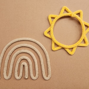 Summer set, sunshine, knitted sun, rainbow, kids room decoration, bathroom decor, wall decor, gift for girl and boy
