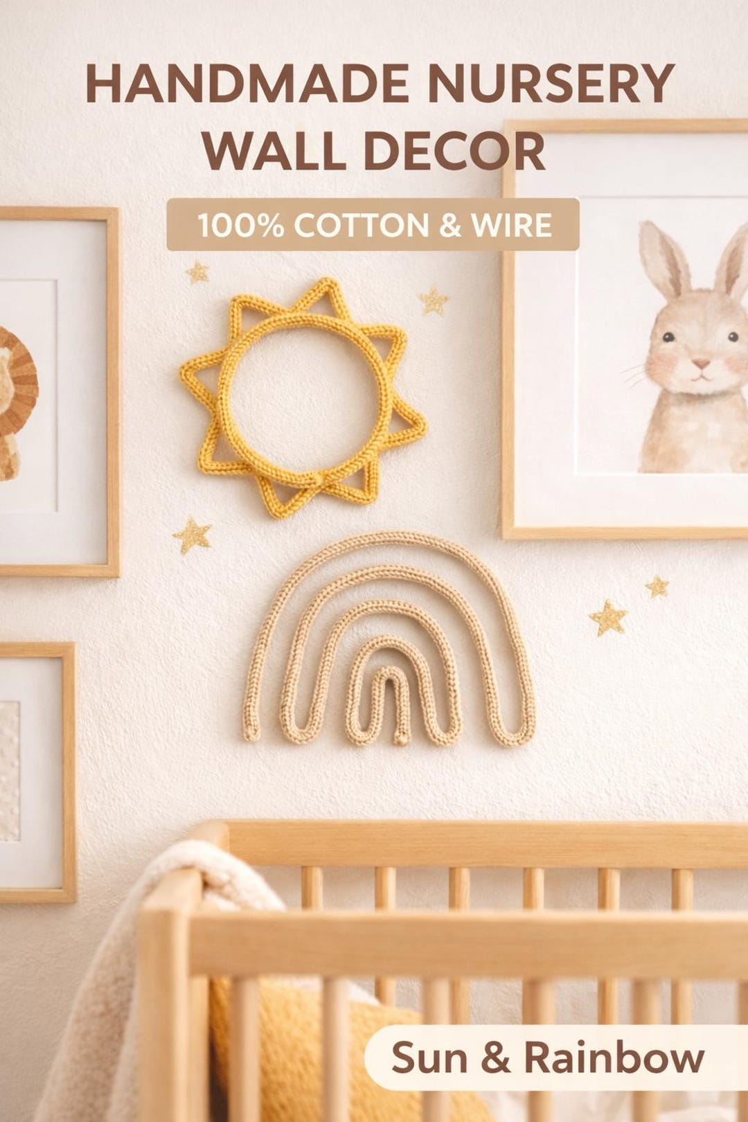Crochet Sun and Rainbow Wall Decor – Boho Nursery Wall Art – Baby ...