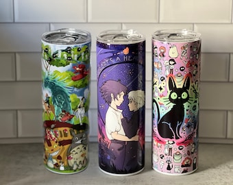 Totoro Steel Tumbler sublimation anime unique custom handmade gift