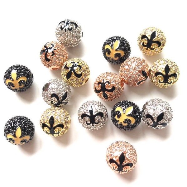 Fleur De Lis Round Ball Spacers 10mm