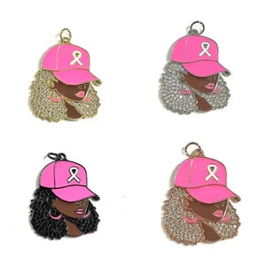 Breast Cancer Awareness Girl Charms