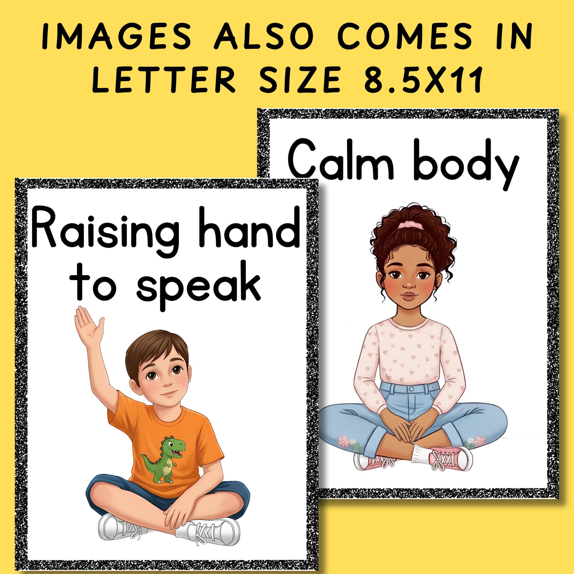 Classroom Circle Time Rules Visuals and Rules | Whole Body Listening ...