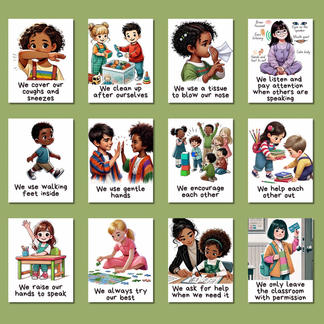 37 Printable Classroom Rules Posters for Daycare, Preschool ...