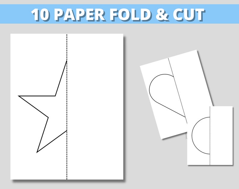Paper fold and cut patterns scissors cutting practice worksheets for