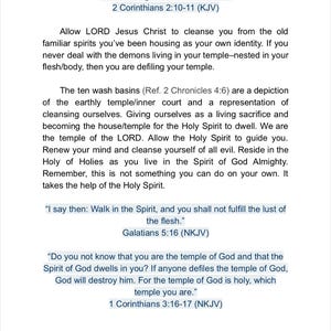 May include: A book page featuring religious text, including quotes from the Bible. The text includes references such as 2 Corinthians 2:10-11 (KJV) and Galatians 5:16 (NKJV). The page number 37 is visible at the bottom.