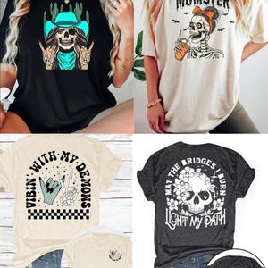 Skull womans clothing mystery box, mystery bundle, spooky shirt, gift for her, sugar skull tees
