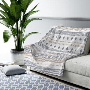 Boho Sherpa Fleece Blanket throw blankets accent blankets boho blankets