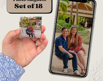 Custom Photo Magnets – Personalized Keepsake Gift, Set of 18