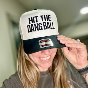 Customizable Hit the Dang Ball Hat – Funny Embroidered Trucker for Baseball & Softball Fans