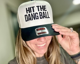 Customizable Hit the Dang Ball Hat – Funny Embroidered Trucker for Baseball & Softball Fans