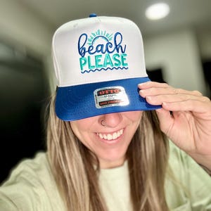 Beach Please Hat – Embroidered Trucker Cap for Beach Lovers