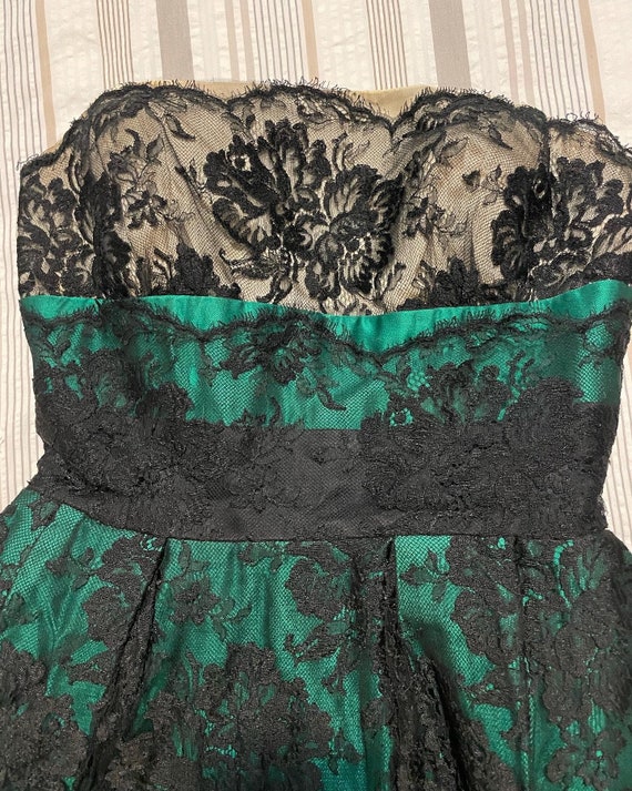 1950s black & green lace party dress - image 5