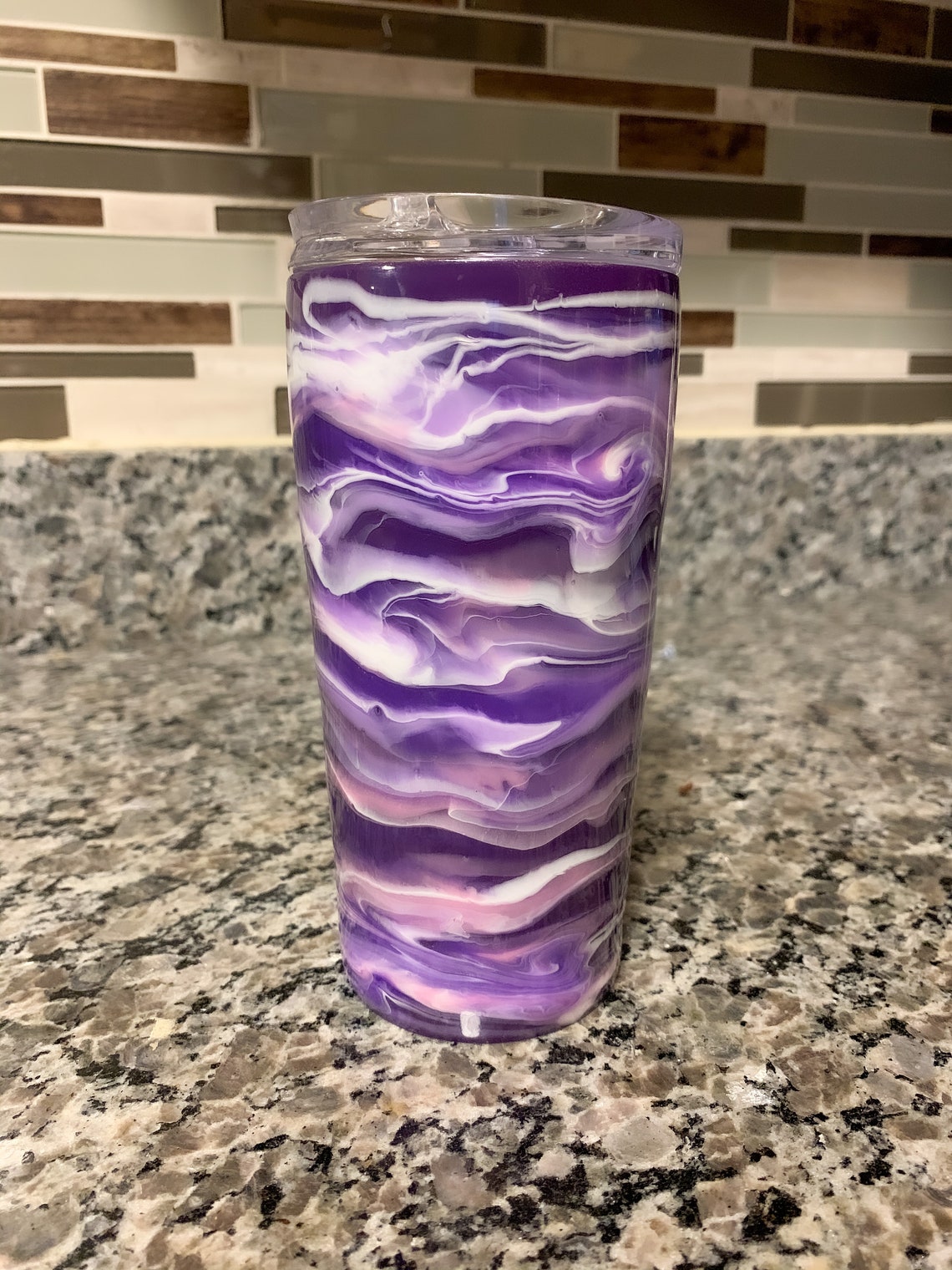 Purple Swirl Tumbler, Personalized Tumbler, Epoxy Tumbler, Tumblers