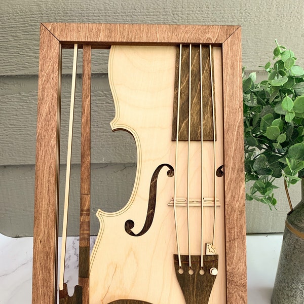 Wooden Layered Violin Art, Violinist Gift, Fiddle Art, Fiddler Gift, Musician Gift, Music Gift, Fiddle, Violin