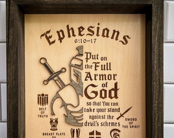 Personalized Armor of God Sign: Ephesians 6 Christian Wall Art