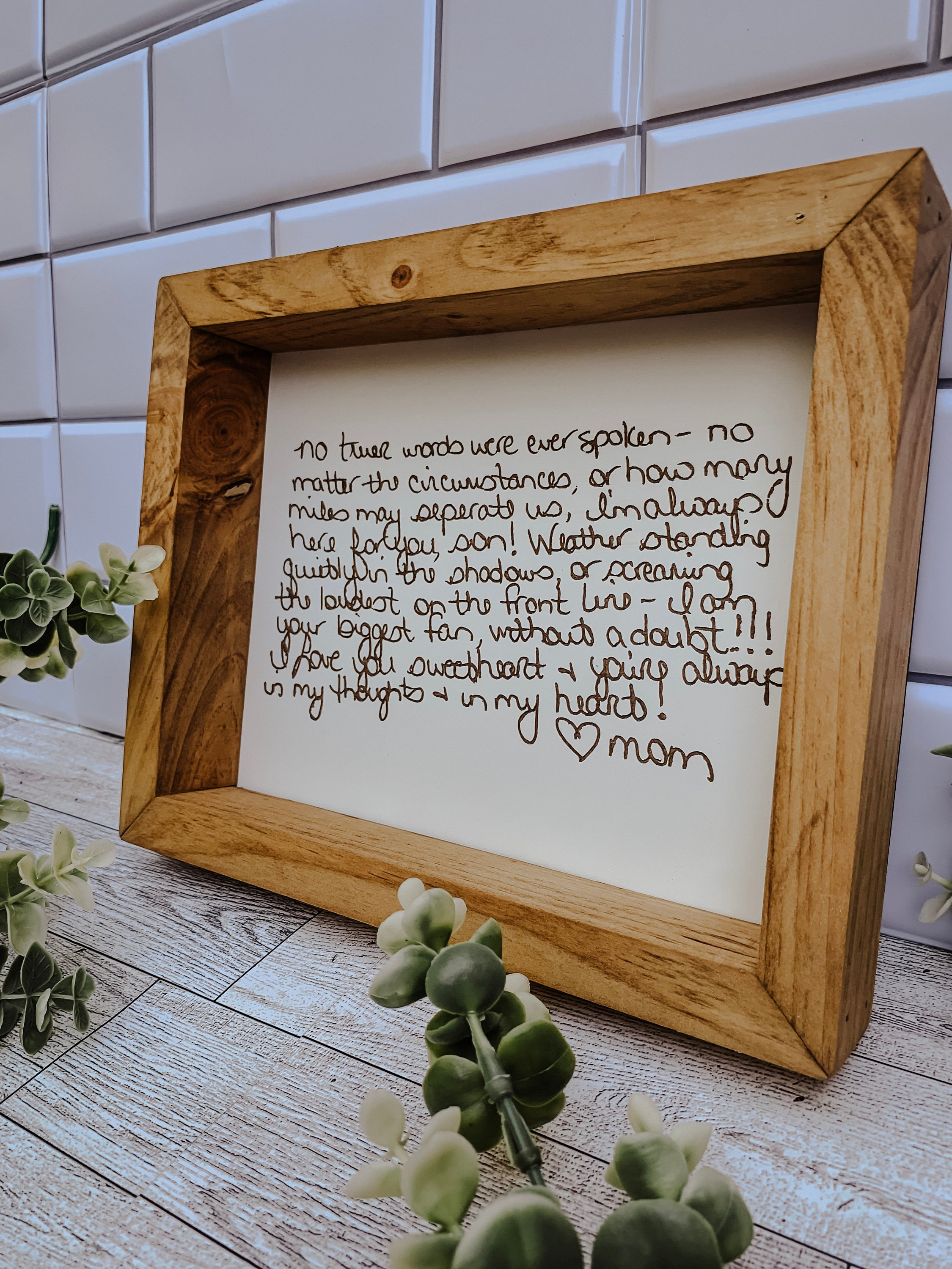 Engraved Handwritten Message Art: Personalized Note Gift - Etsy
