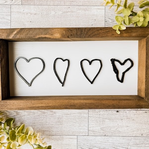 Custom Hand-Drawn Hearts Sign: Family Art, Gift for Mom