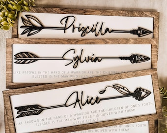 Psalm 127 Arrow Sign: Personalized Raising Arrows Gift