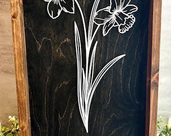 Custom 3D Birth Flower Sign with Name: Personalized New Baby Gift for Mom