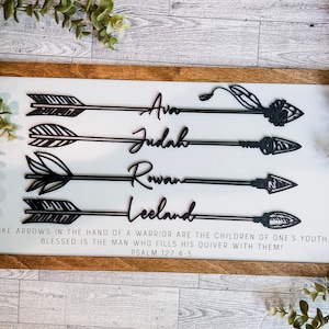 Psalm 127 Arrow Sign: Personalized Raising Arrows Gift