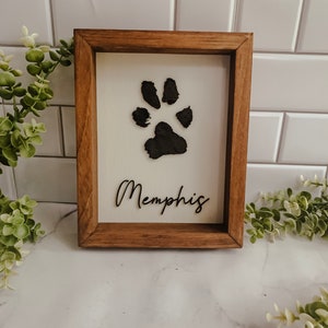 Custom Framed Pet Paw Print, Dog Nose Print Art, Paw Print Art, Paw Print Memorial Sign, Pet Memoria Sign, Pet Nose Print Art