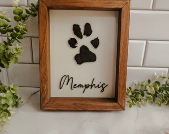 Custom Framed Pet Paw Print, Dog Nose Print Art, Paw Print Art, Paw Print Memorial Sign, Pet Memoria Sign, Pet Nose Print Art