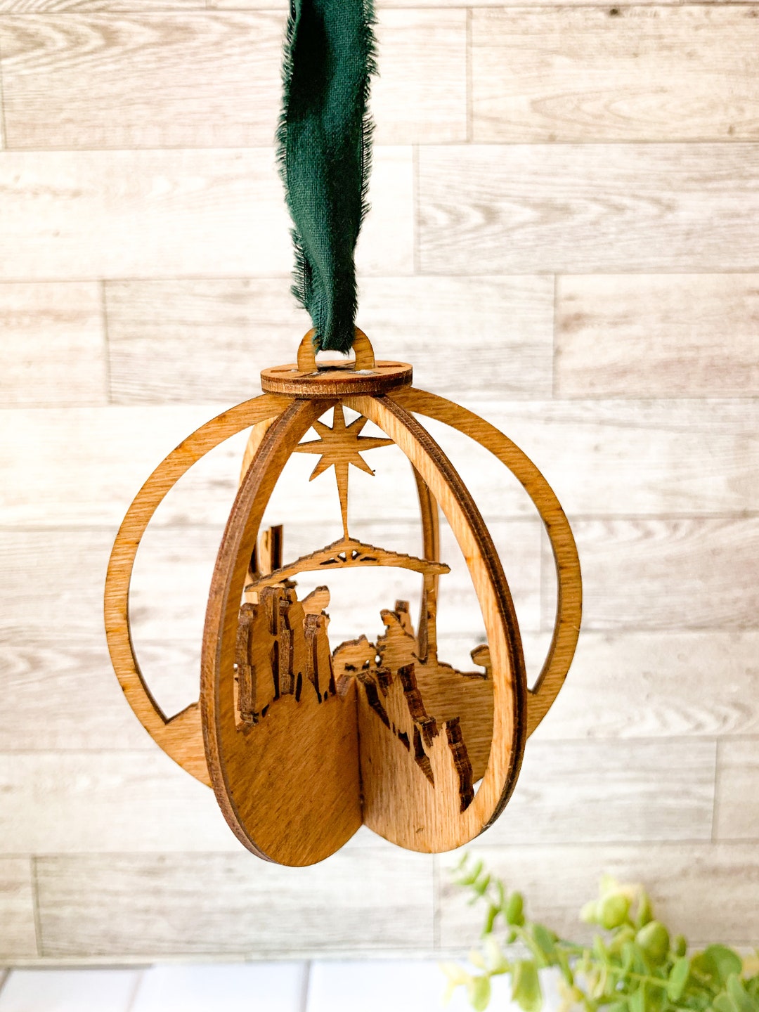 3D Wooden Nativity Ornament, Nativity Christmas Ornament, Family ...