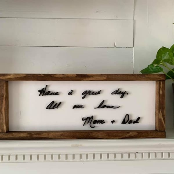 Custom Handwriting Framed Art: Sentimental Handwritten Keepsake Sign