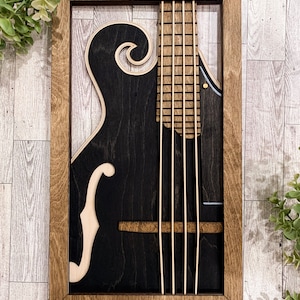 Layered Wooden Mandolin Art: Personalized Music Room Decor