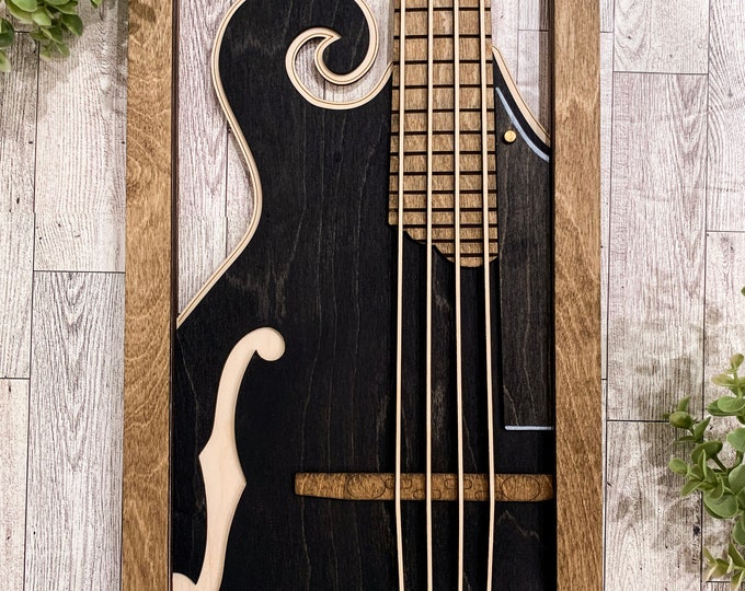 Wooden Layered Mandolin, Mandolin Art, Musician Gift, Bluegrass Gift, Acoustic Mandolin, Music Gift