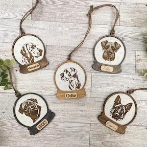 Custom Dog Ornament, Engraved Pet Ornament, Dog Mom Gift, Dog Christmas Ornament, Dog Breed Ornaments, Personalized Pet Ornament