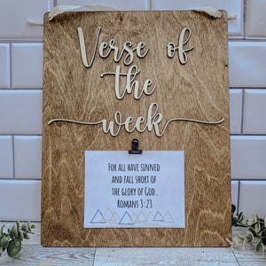 Wooden Verse of the Week Sign, Bible Memory Verse Sign, Bible Verse Decor, Christian Memory Verse Sign, Kids Memory Verse Board