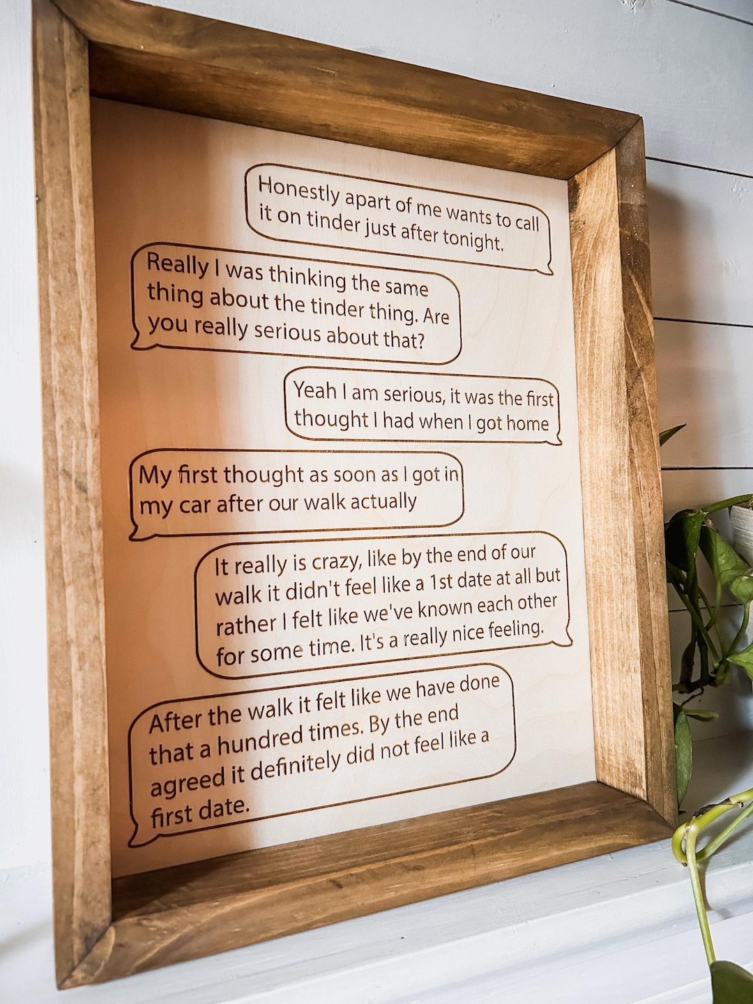 Write A Message Sign Engraved Wooden Text Message Sign: Custom Framed Keepsake Art - Etsy
