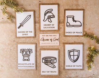 Armor of God Sign: Ephesians 6 Christian Wall Art Set