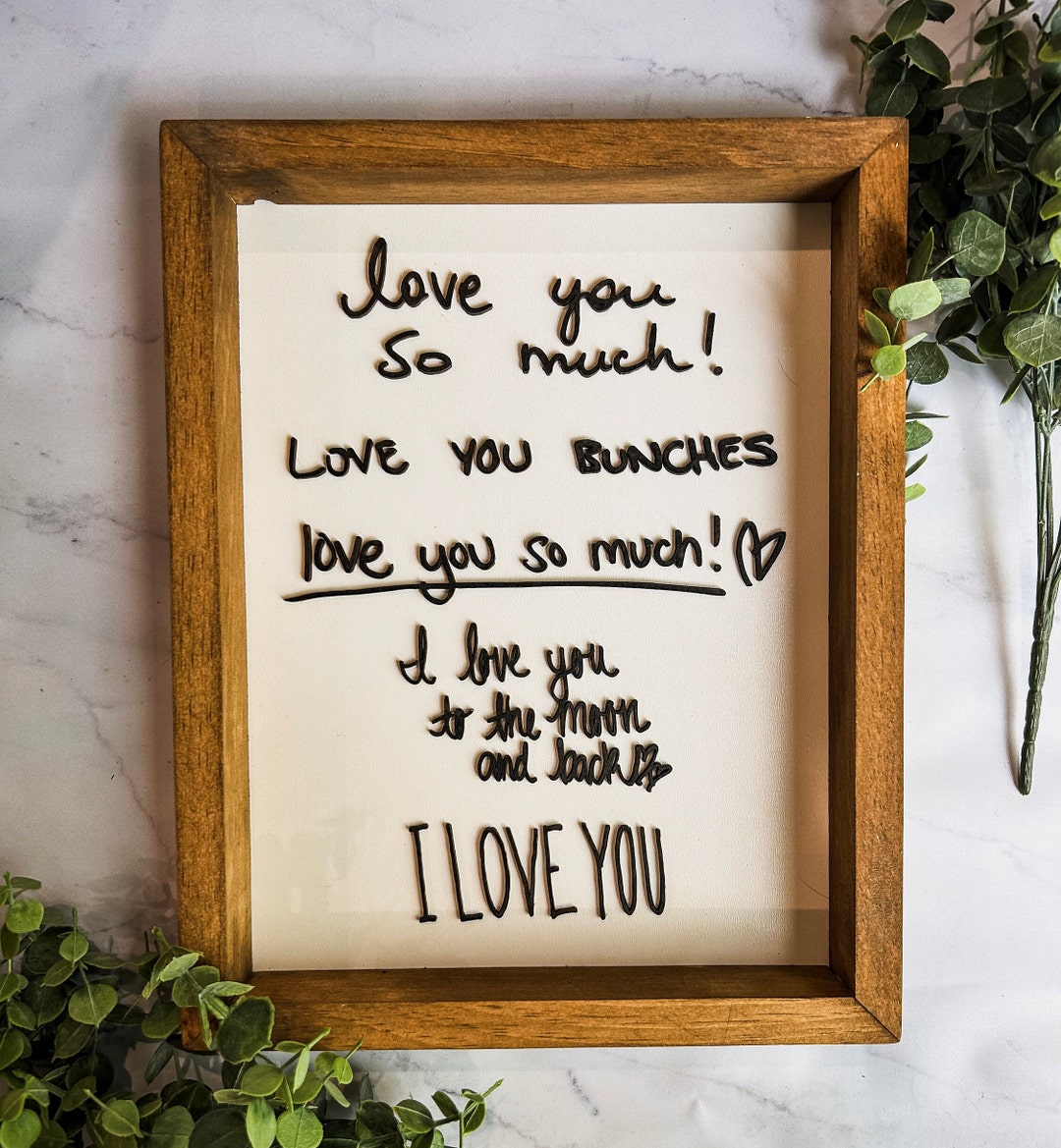 Custom Handwritten 'I Love You' Wooden Sign: Personalized Family