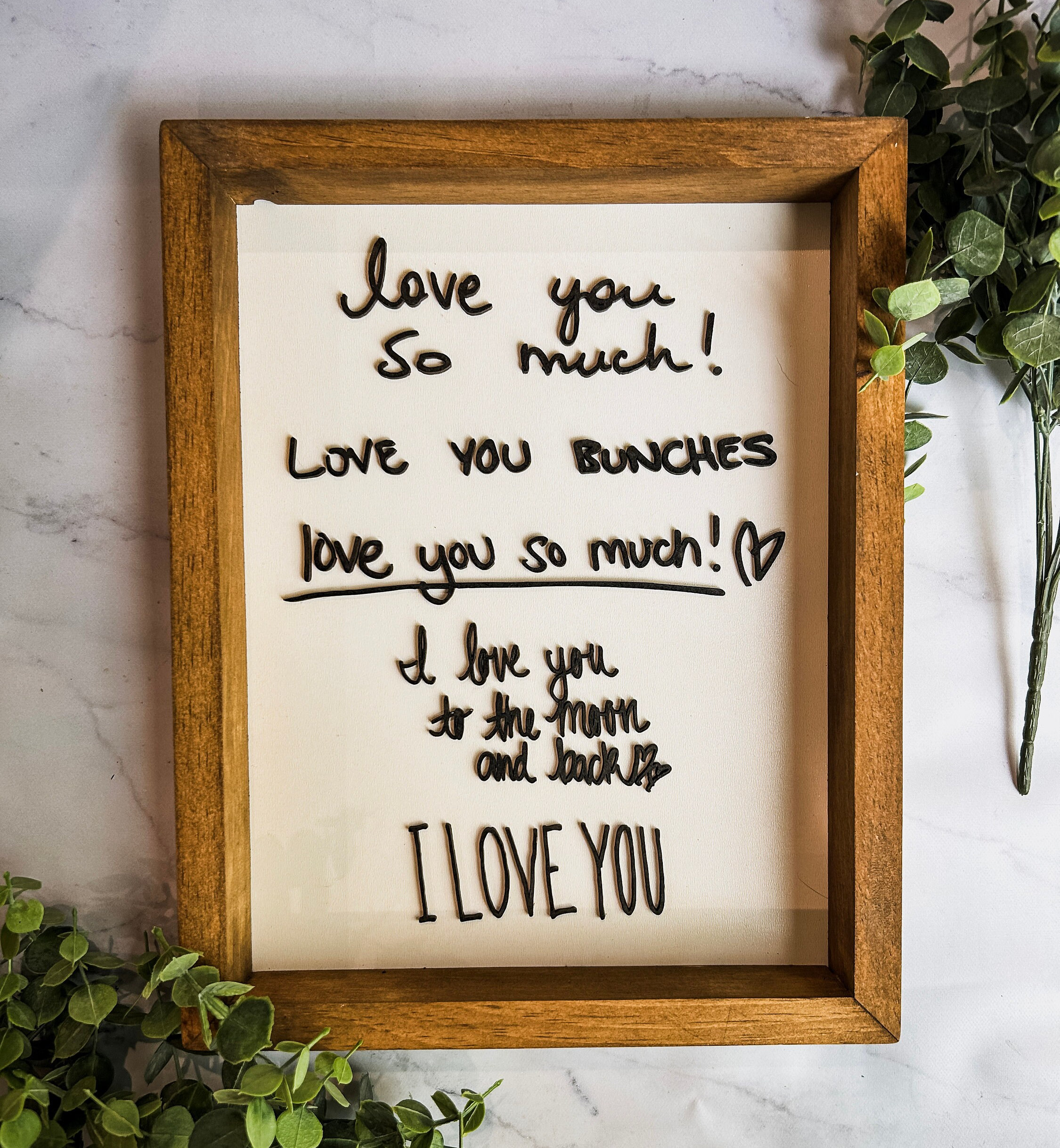 Custom Handwritten 'I Love You' Wooden Sign: Personalized Family