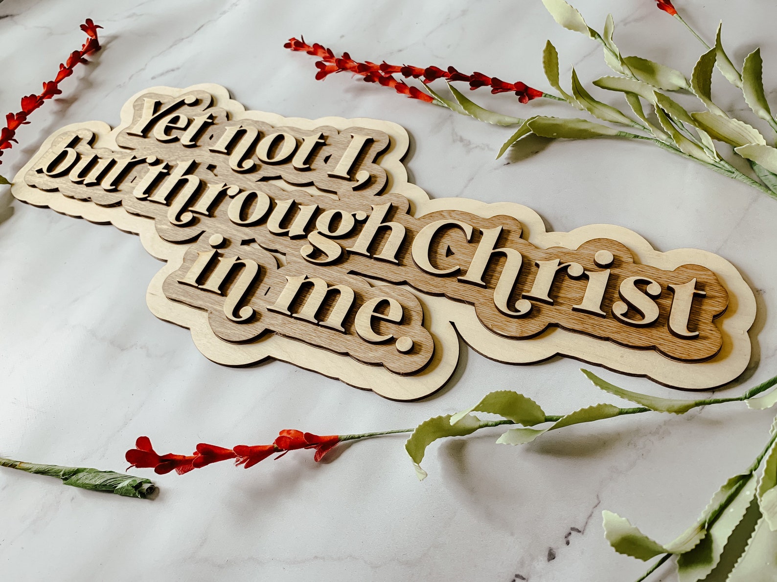 Yet Not I but Christ Sign Christian Letter Sign Christian Etsy