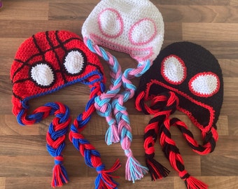SPIDERVERSE SPIDERMAN Childrens Beanie Hat Peter Parker, Miles Morales  Gwen Stacy