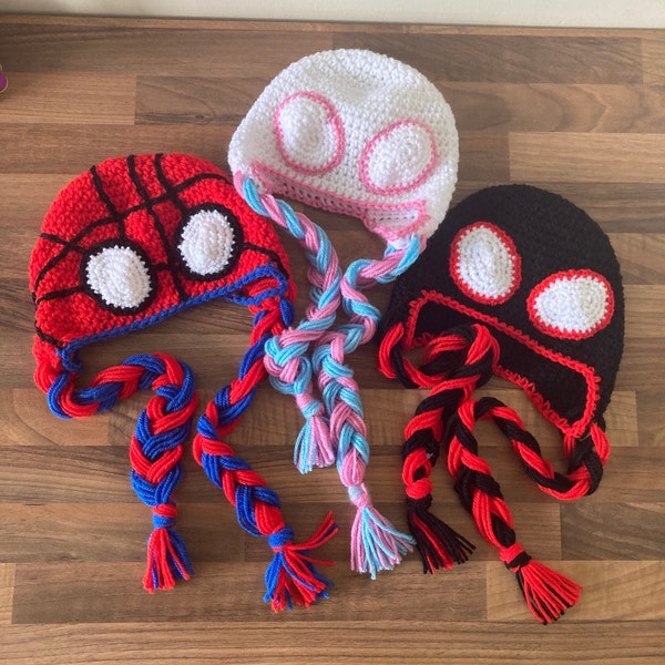 SPIDERVERSE SPIDERMAN Childrens Beanie Hat - Peter Parker, Miles Morales & Gwen Stacy